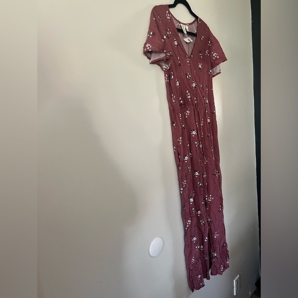 Mimi Chica Women's Romper Mauve Pink Floral Print NWT Size Small 100% Rayon - Picture 5 of 6